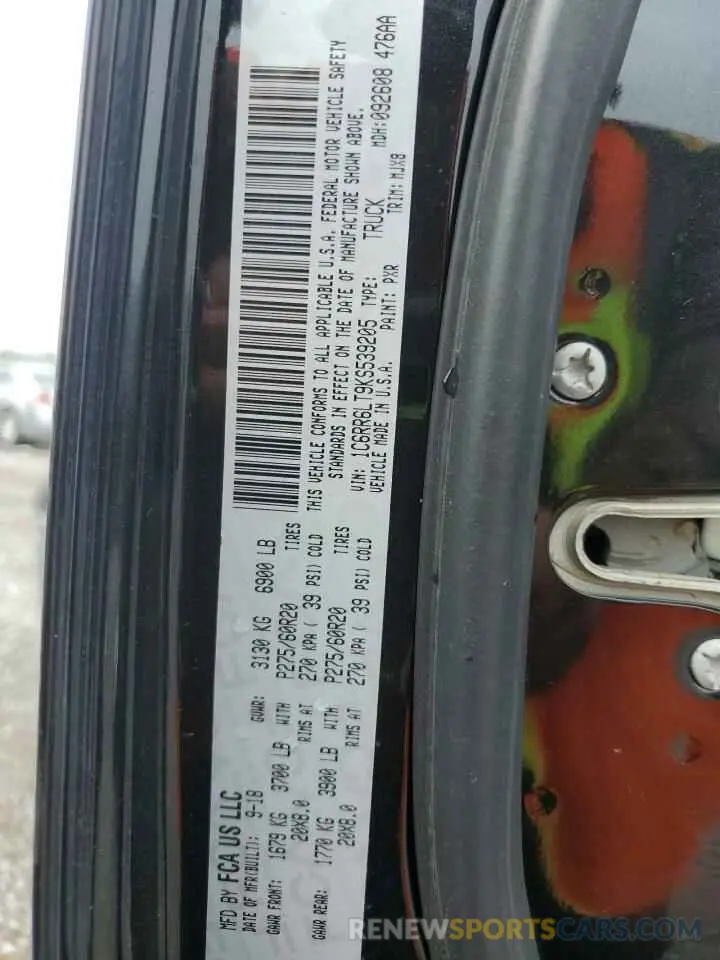 12 Photograph of a damaged car 1C6RR6LT9KS539205 RAM 1500 2019