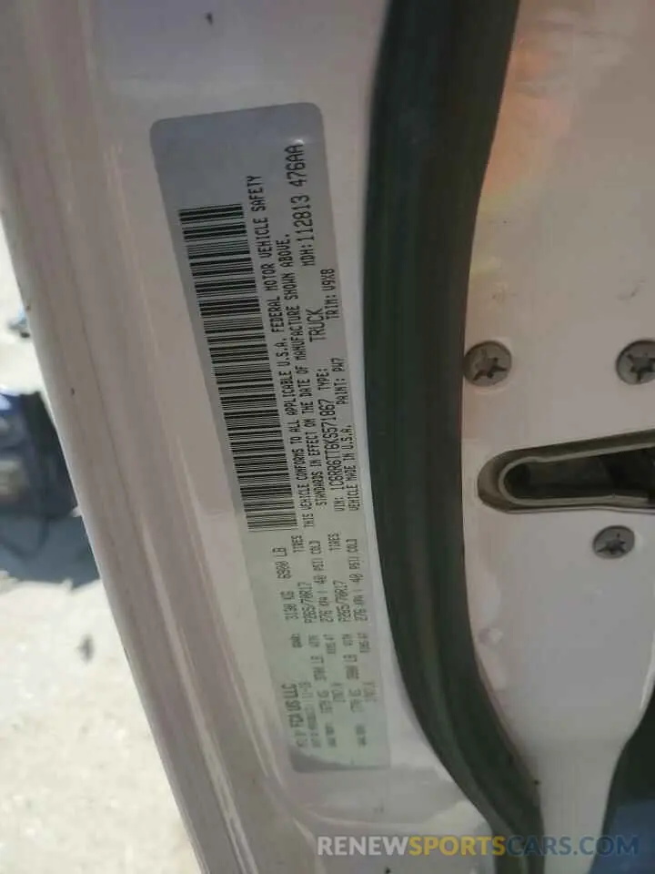 12 Photograph of a damaged car 1C6RR6TT6KS571867 RAM 1500 2019
