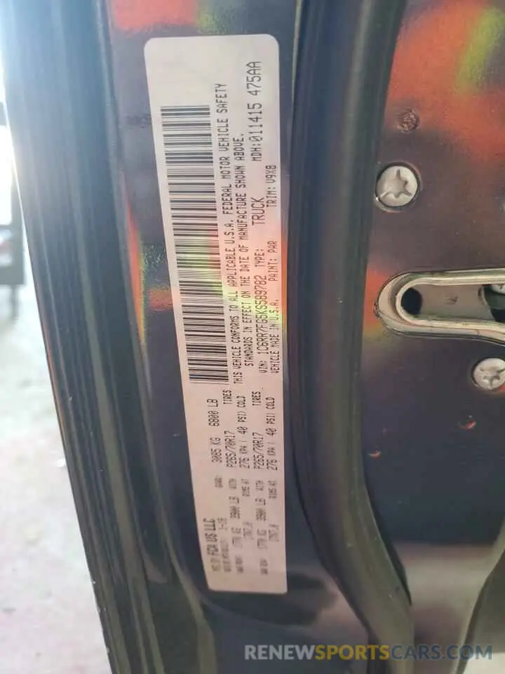 12 Photograph of a damaged car 1C6RR7FG5KS589782 RAM 1500 2019