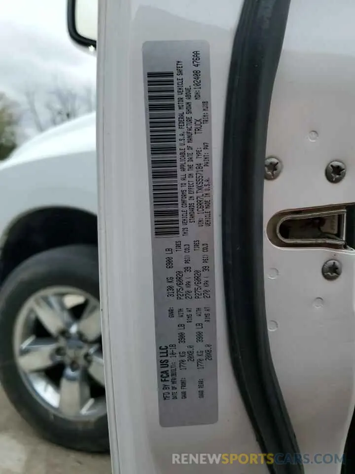 12 Photograph of a damaged car 1C6RR7LTXKS557184 RAM 1500 2019