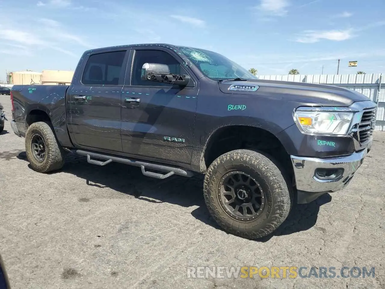 4 Photograph of a damaged car 1C6RREFT7KN650890 RAM 1500 2019
