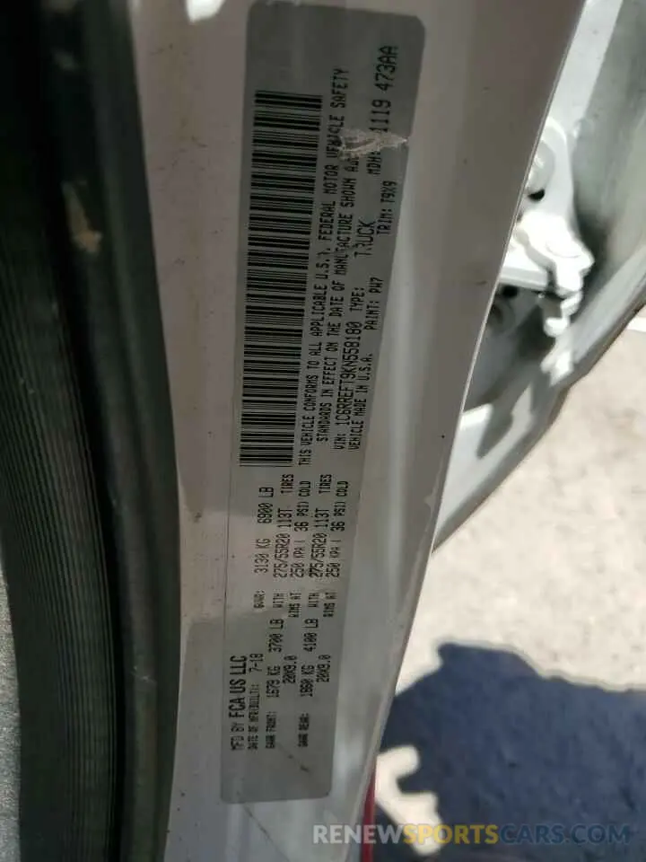 12 Photograph of a damaged car 1C6RREFT9KN558180 RAM 1500 2019