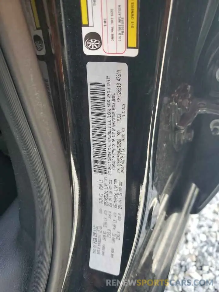 12 Photograph of a damaged car 1C6RREHT5KN716916 RAM 1500 2019