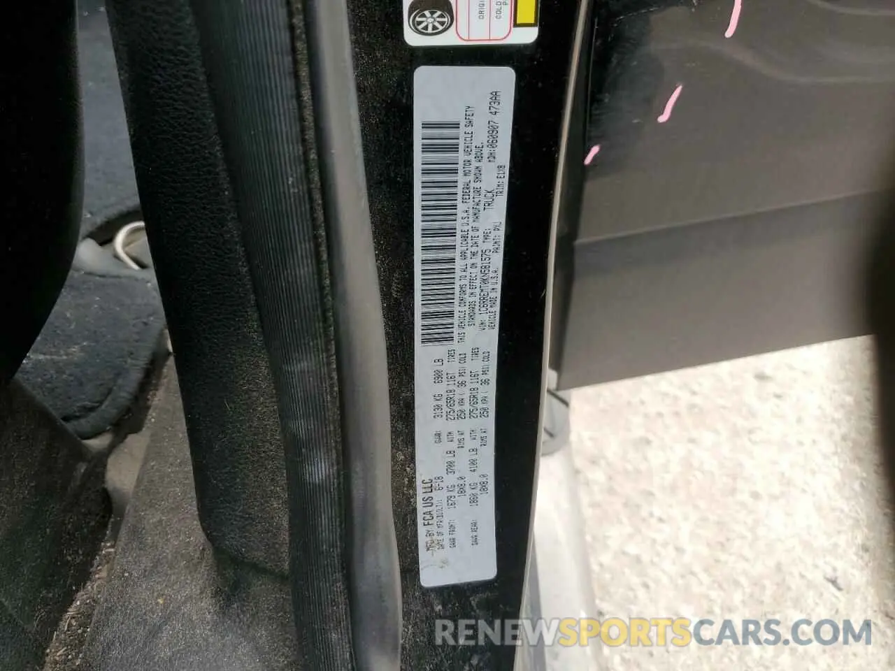 12 Photograph of a damaged car 1C6RREMT0KN581575 RAM 1500 2019