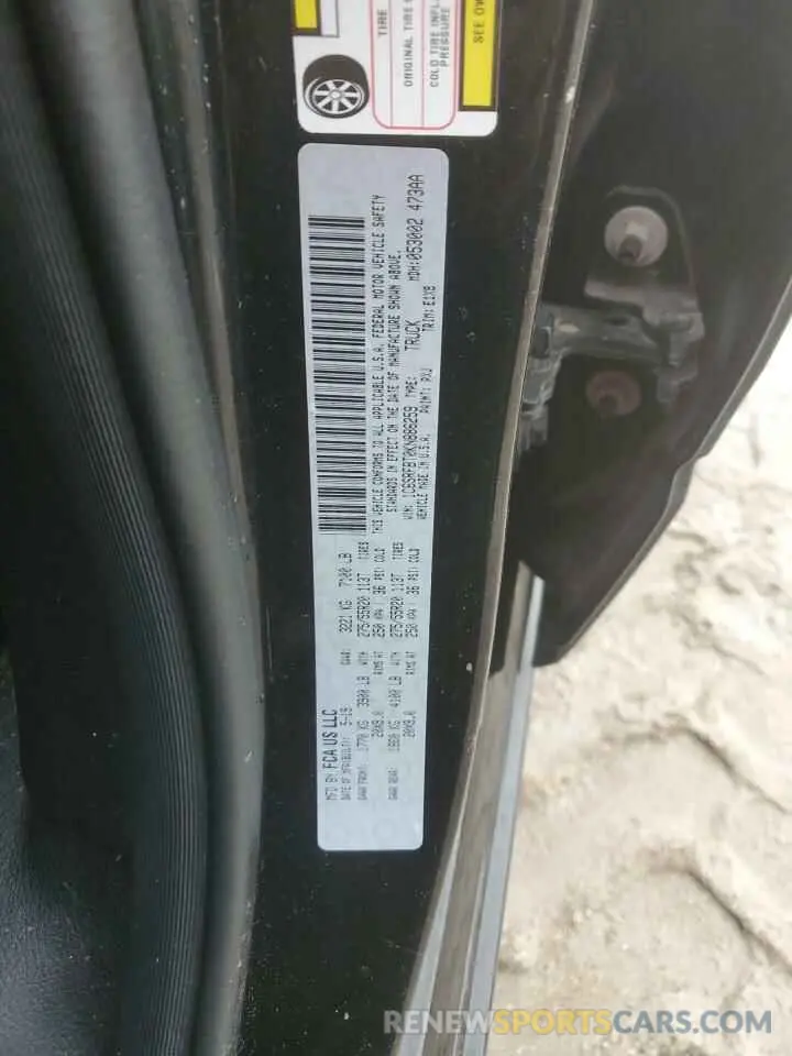 12 Фотография поврежденного автомобиля 1C6SRFBT0KN886259 RAM 1500 2019