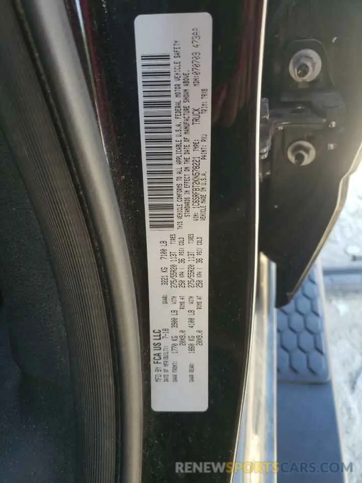 12 Photograph of a damaged car 1C6SRFBT2KN578221 RAM 1500 2019