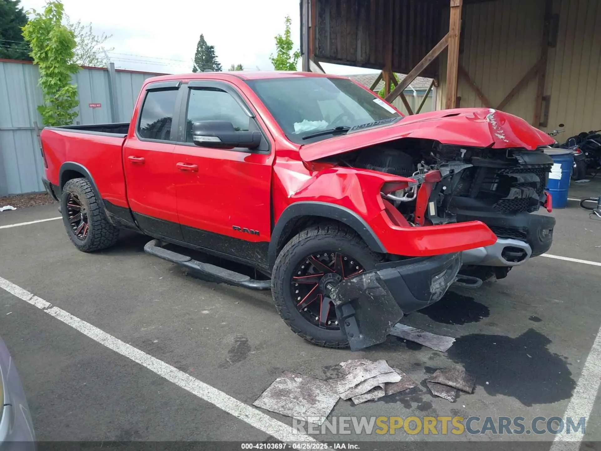 1 Photograph of a damaged car 1C6SRFET2KN599078 RAM 1500 2019
