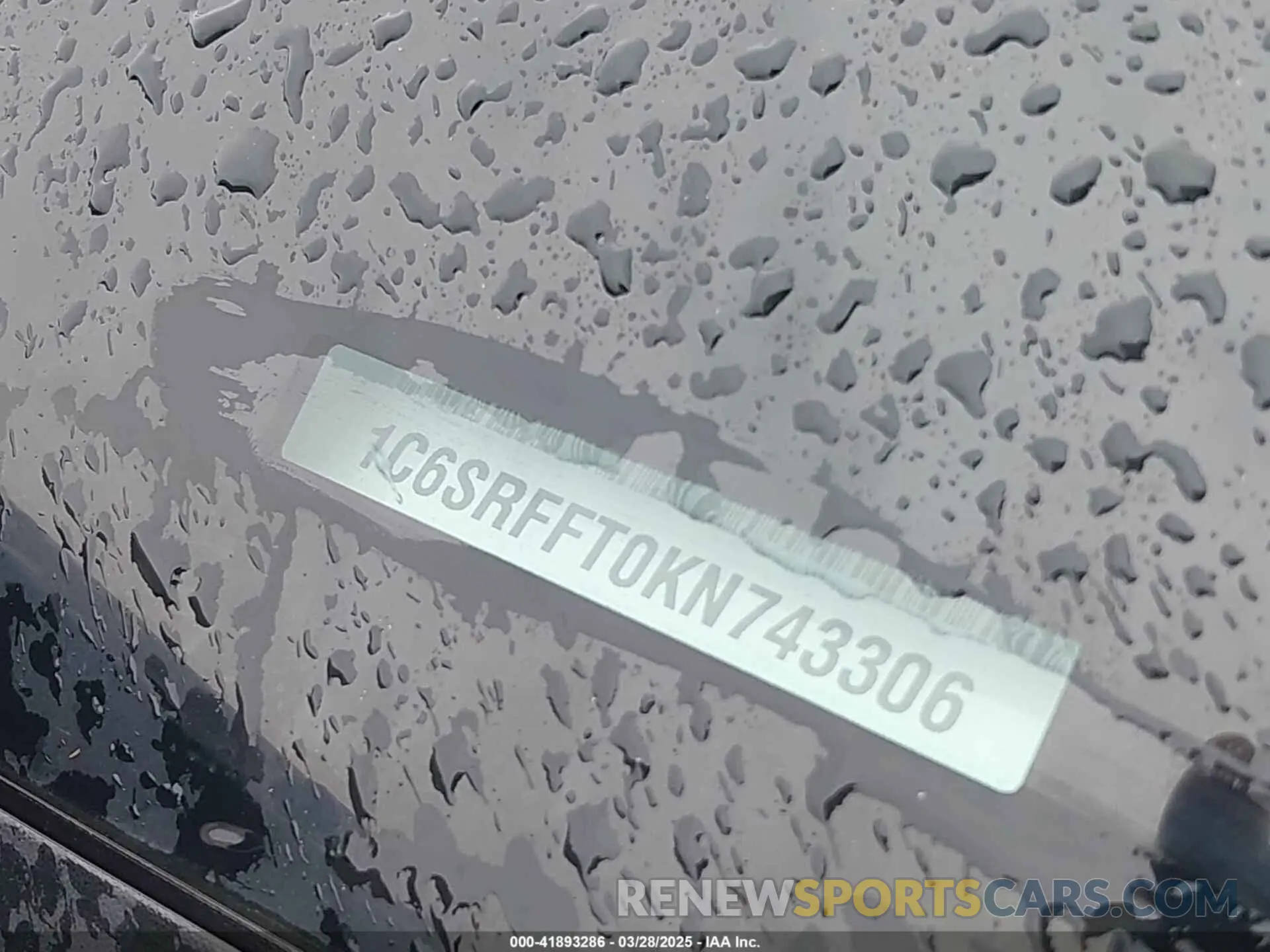 17 Photograph of a damaged car 1C6SRFFT0KN743306 RAM 1500 2019
