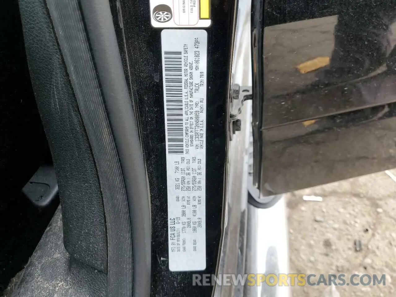 12 Фотография поврежденного автомобиля 1C6SRFFT2KN908059 RAM 1500 2019