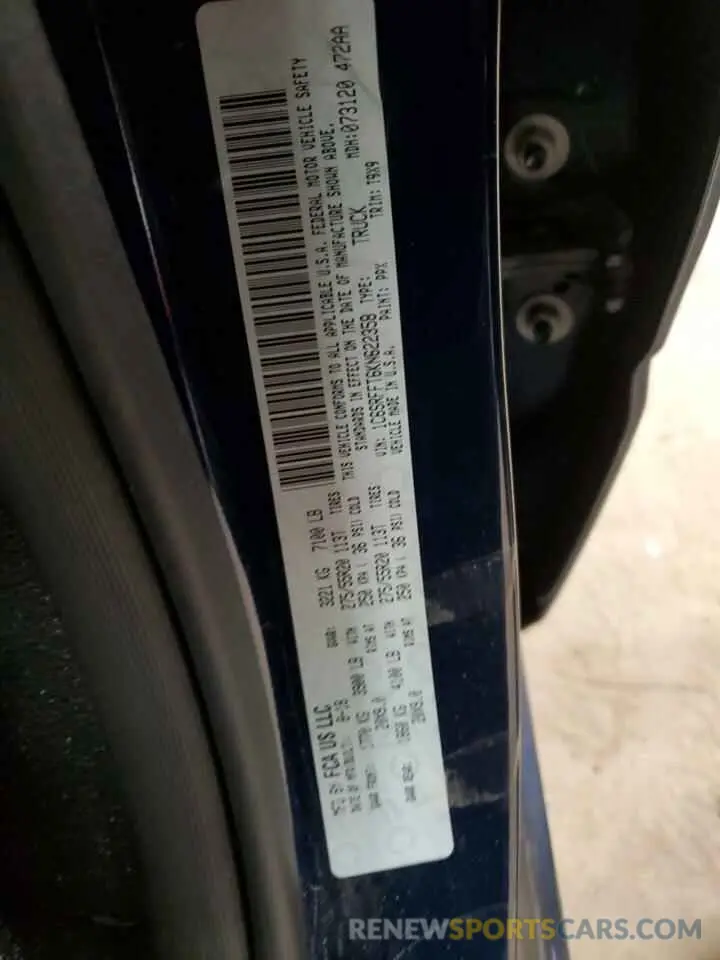 12 Photograph of a damaged car 1C6SRFFT6KN622358 RAM 1500 2019