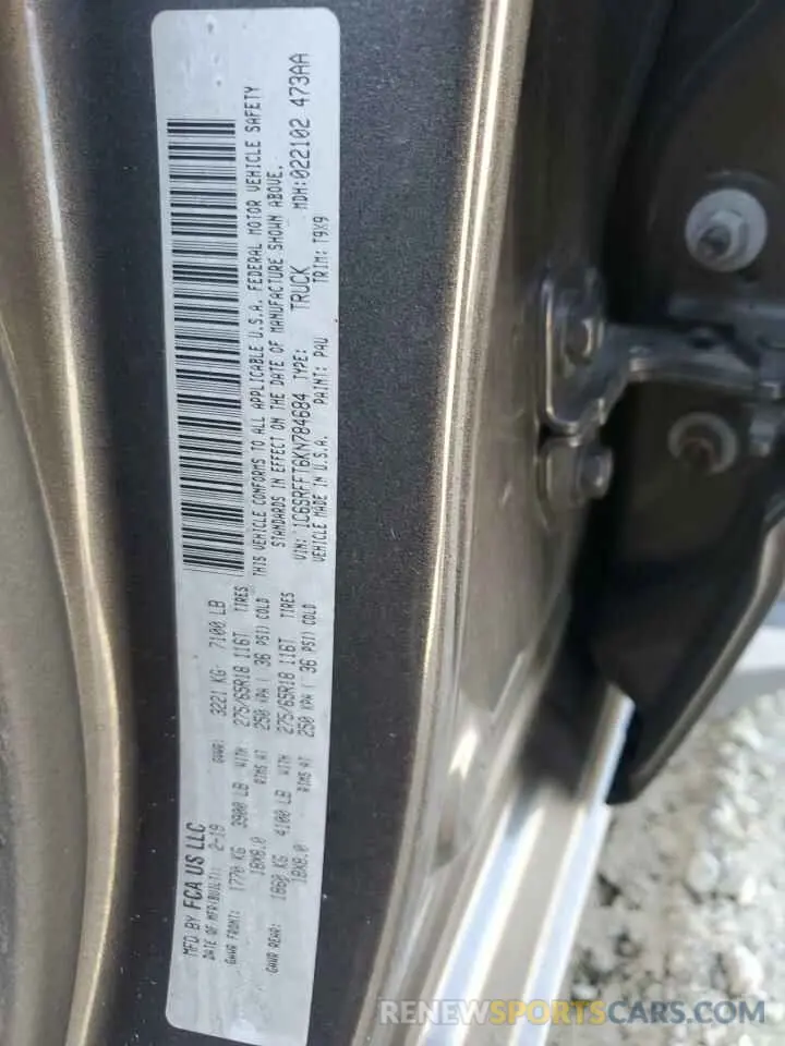 12 Photograph of a damaged car 1C6SRFFT6KN784684 RAM 1500 2019