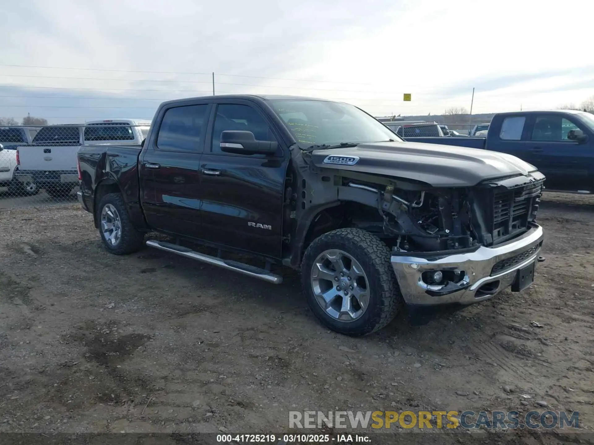 1 Photograph of a damaged car 1C6SRFFT7KN781986 RAM 1500 2019