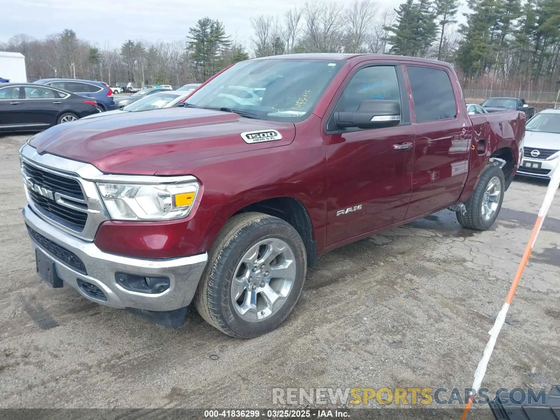2 Photograph of a damaged car 1C6SRFFT8KN637945 RAM 1500 2019