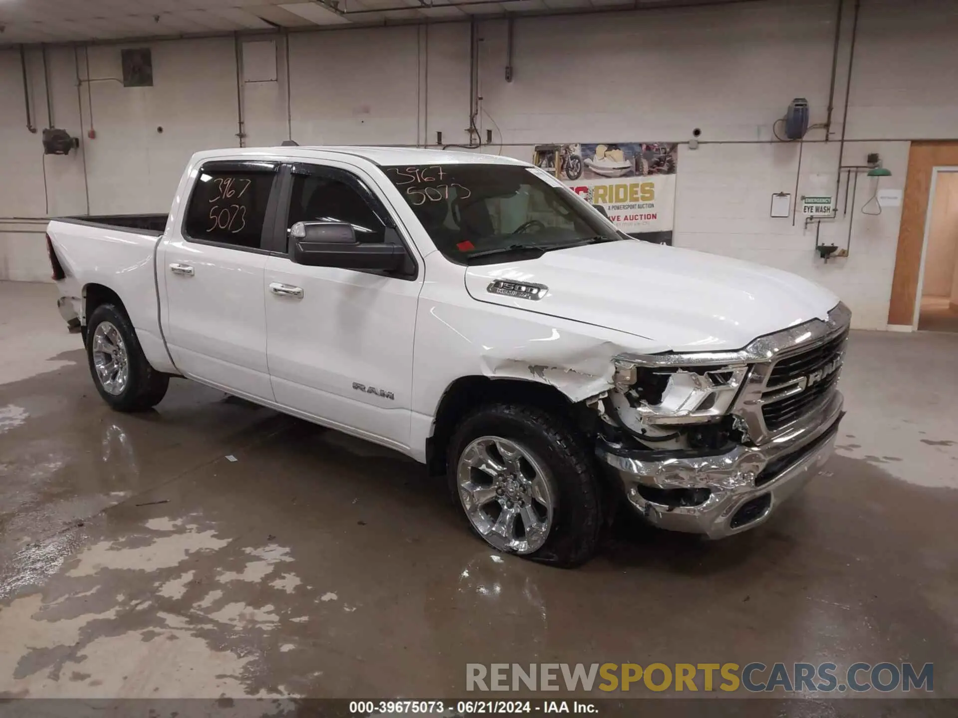 1 Photograph of a damaged car 1C6SRFFT9KN575214 RAM 1500 2019