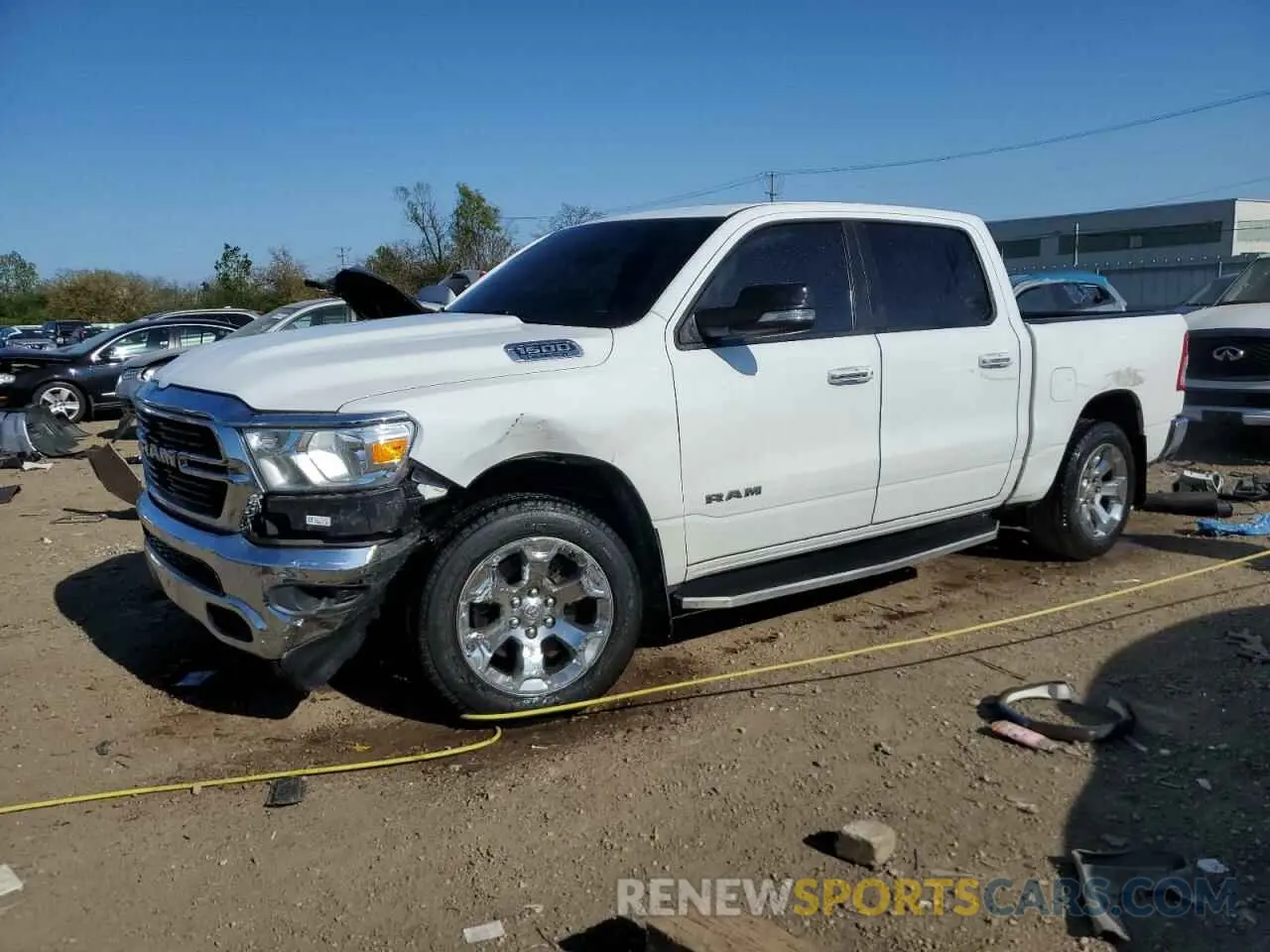 1 Photograph of a damaged car 1C6SRFFT9KN734068 RAM 1500 2019