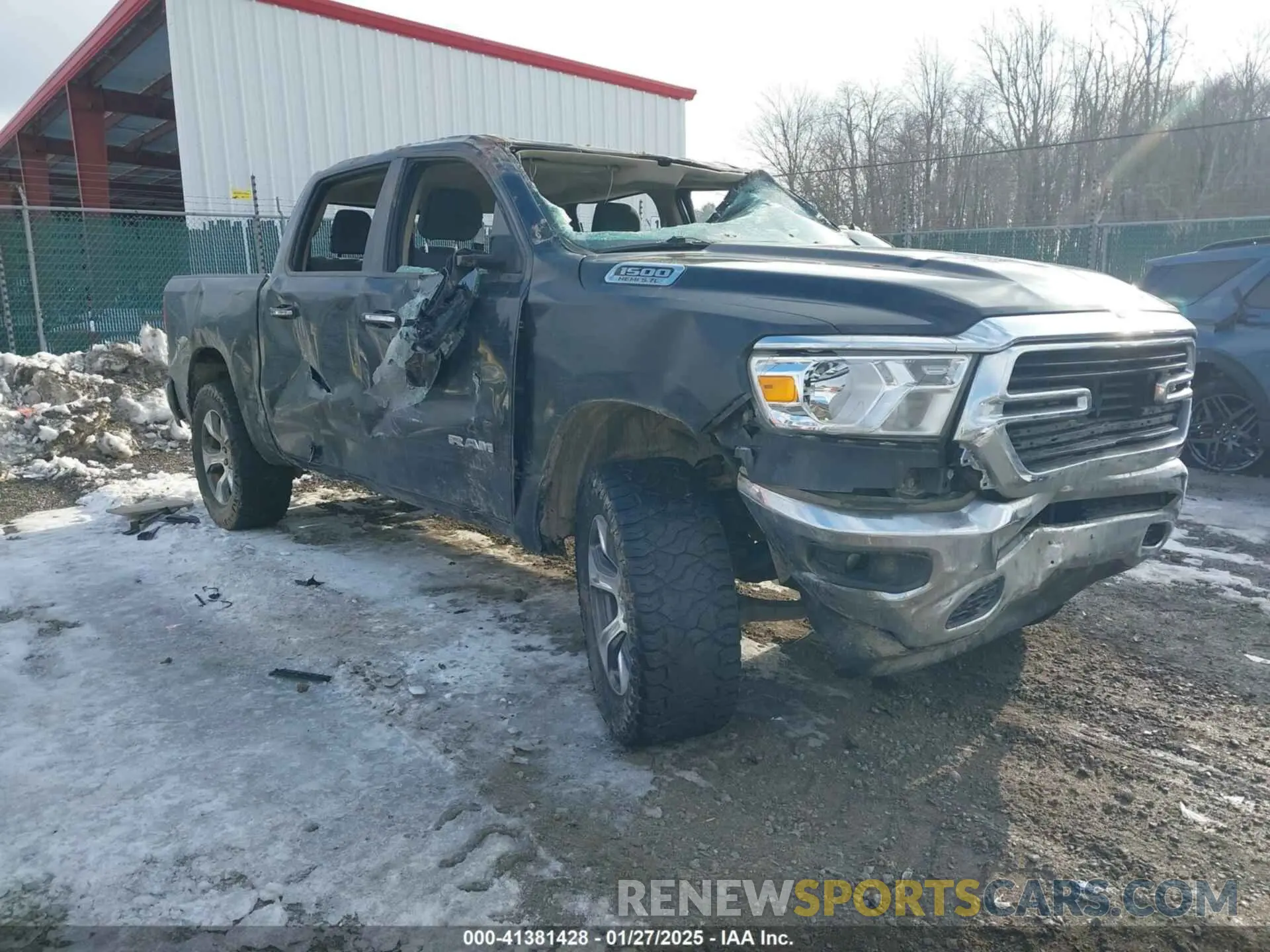 1 Photograph of a damaged car 1C6SRFFT9KN783755 RAM 1500 2019
