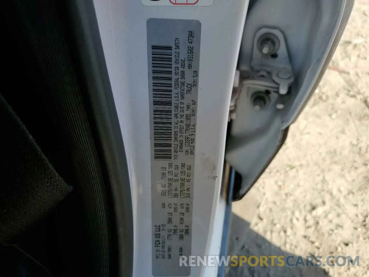 14 Photograph of a damaged car 1C6SRFLT7KN811895 RAM 1500 2019