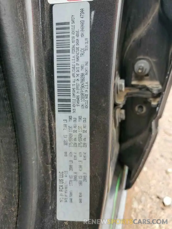 13 Photograph of a damaged car 1C6SRFPT5KN786280 RAM 1500 2019