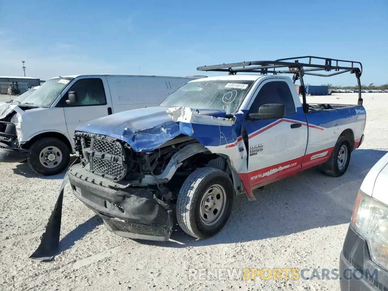1 Photograph of a damaged car 3C6JR6DT3KG621739 RAM 1500 2019