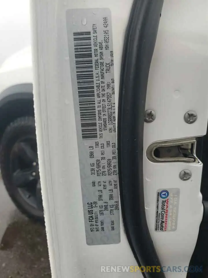 12 Фотография поврежденного автомобиля 1C6RR6GT3LS147557 RAM 1500 2020