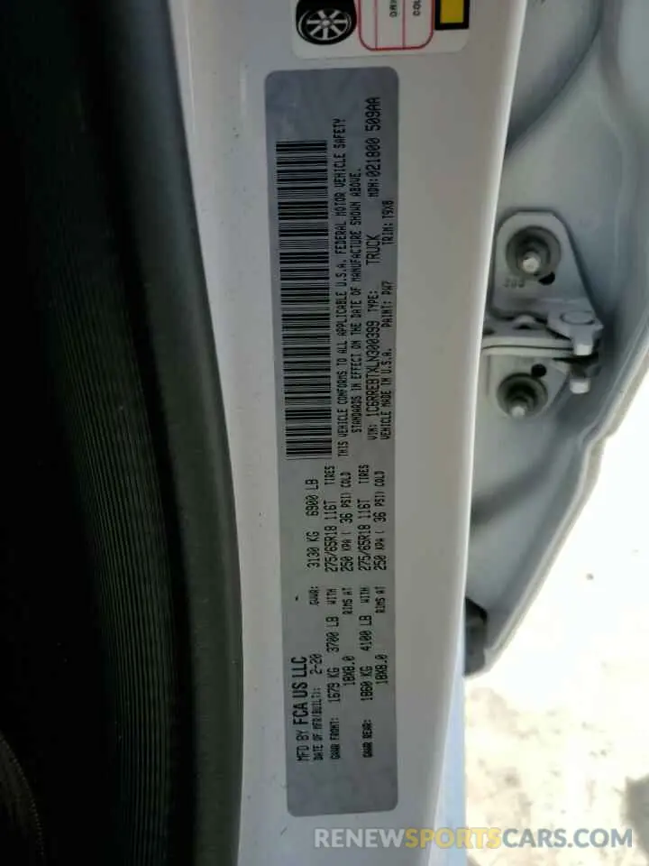 12 Photograph of a damaged car 1C6RREBTXLN300399 RAM 1500 2020