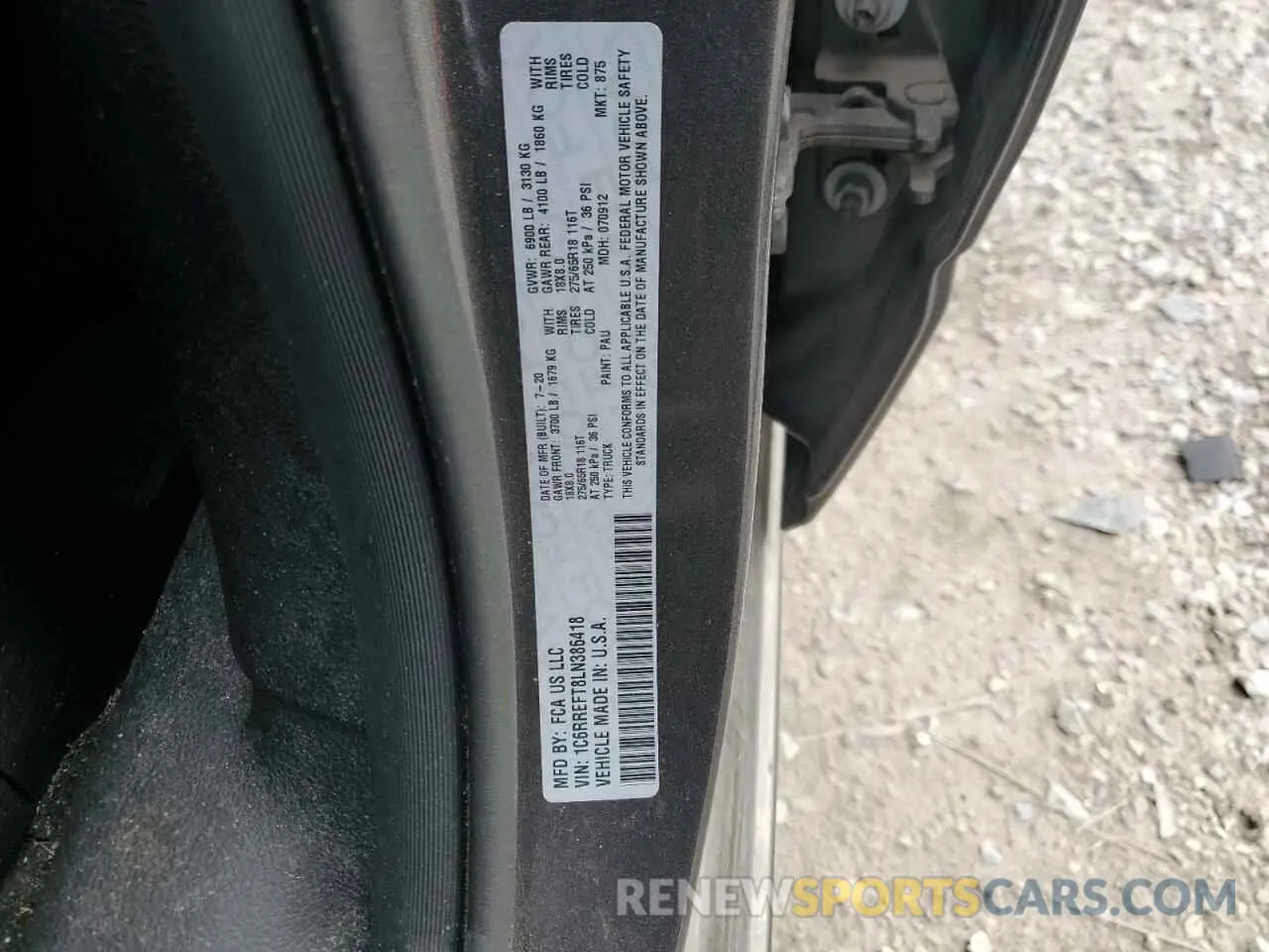 13 Фотография поврежденного автомобиля 1C6RREFT8LN386418 RAM 1500 2020