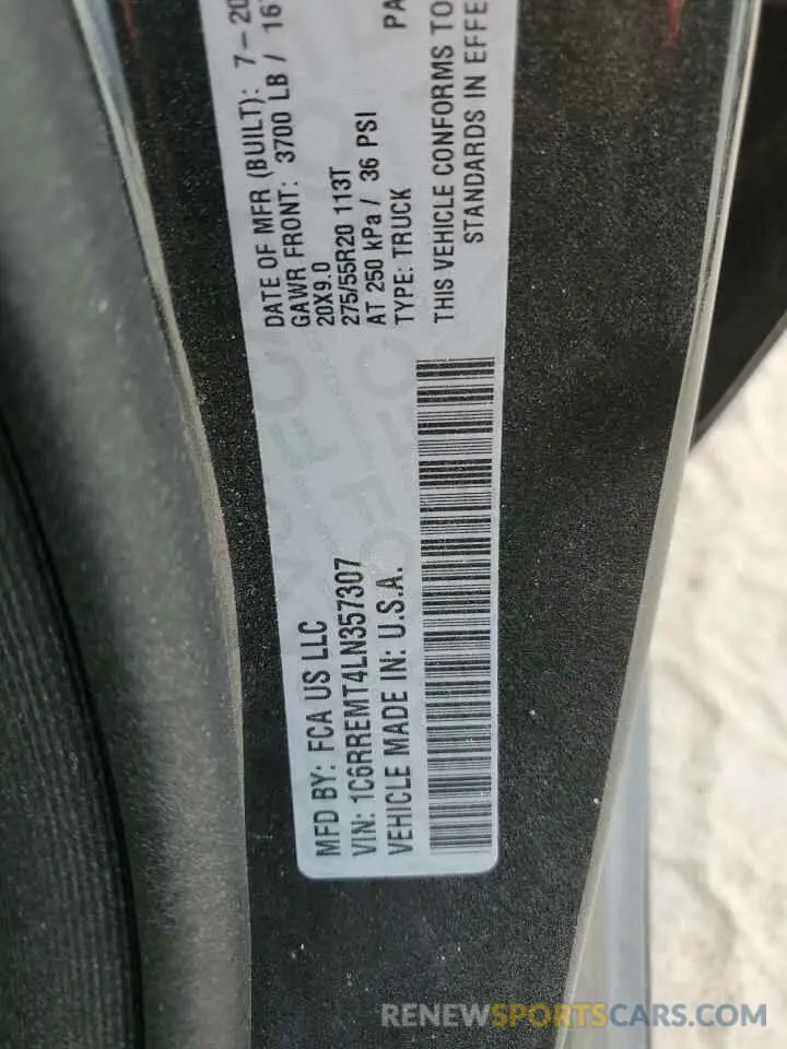 12 Photograph of a damaged car 1C6RREMT4LN357307 RAM 1500 2020