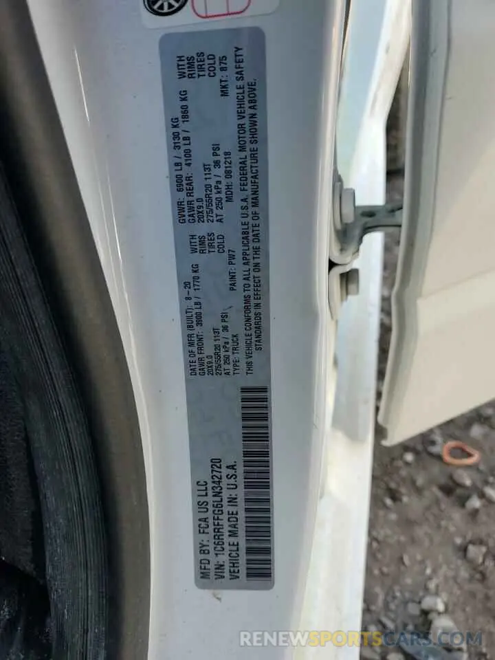 12 Photograph of a damaged car 1C6RRFFG6LN342720 RAM 1500 2020