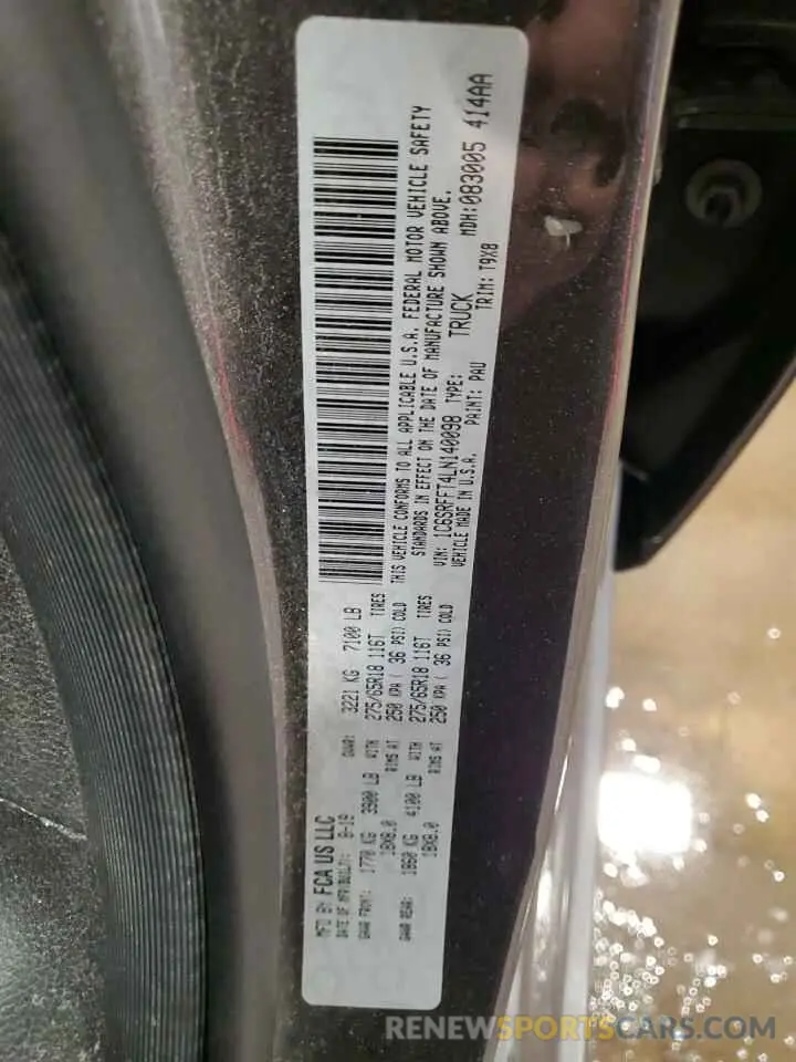 13 Фотография поврежденного автомобиля 1C6SRFFT4LN140098 RAM 1500 2020