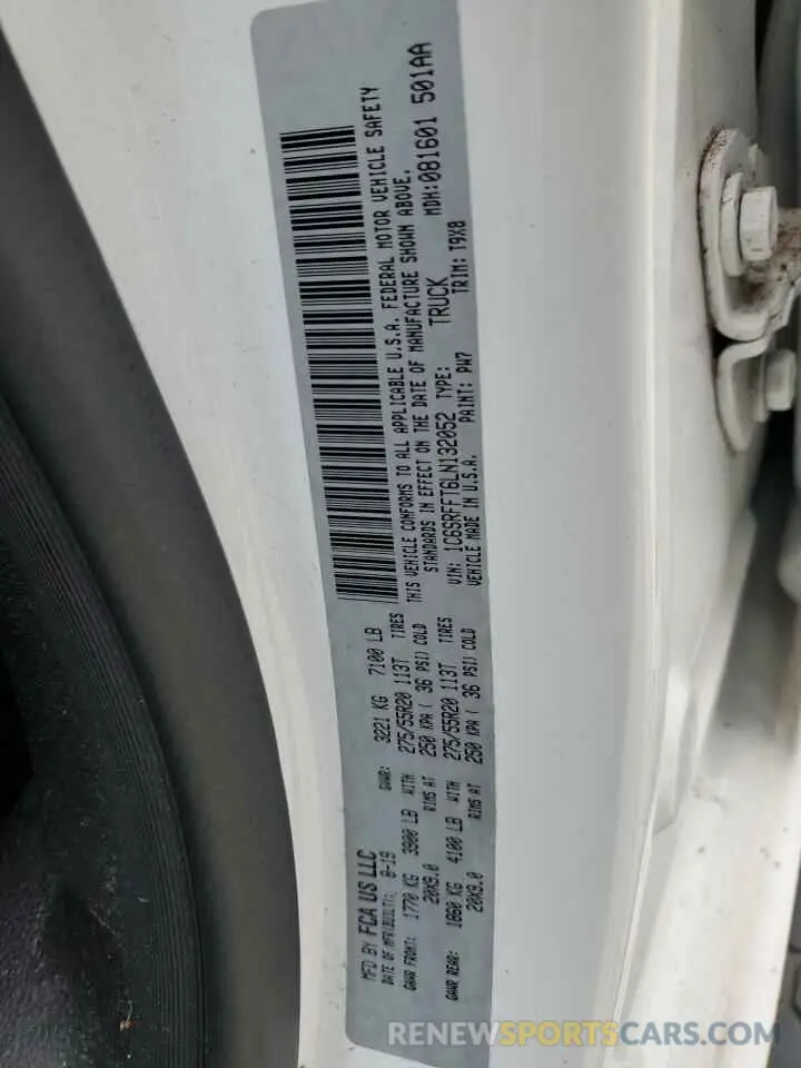 14 Photograph of a damaged car 1C6SRFFT6LN132052 RAM 1500 2020