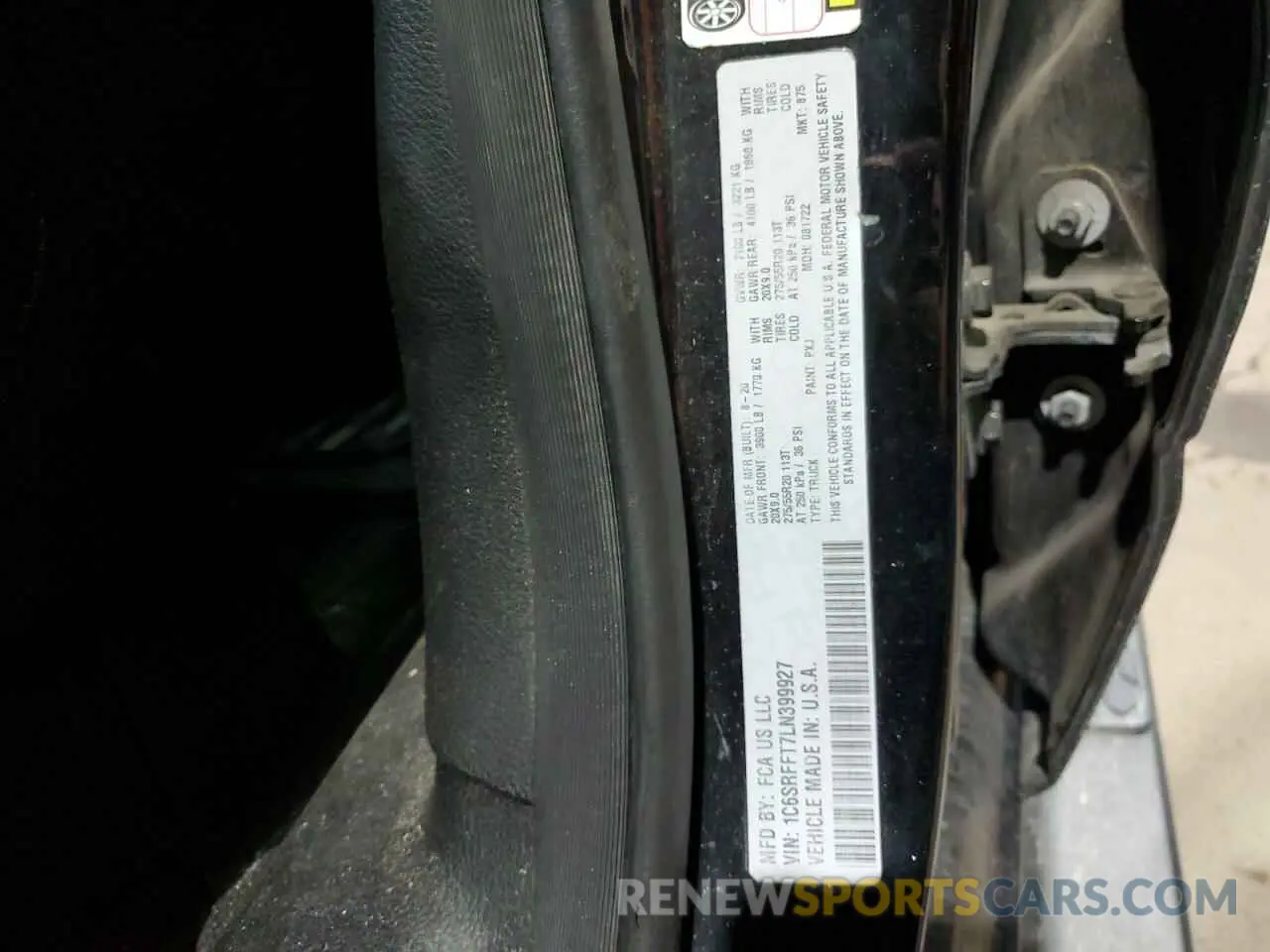 14 Фотография поврежденного автомобиля 1C6SRFFT7LN399927 RAM 1500 2020
