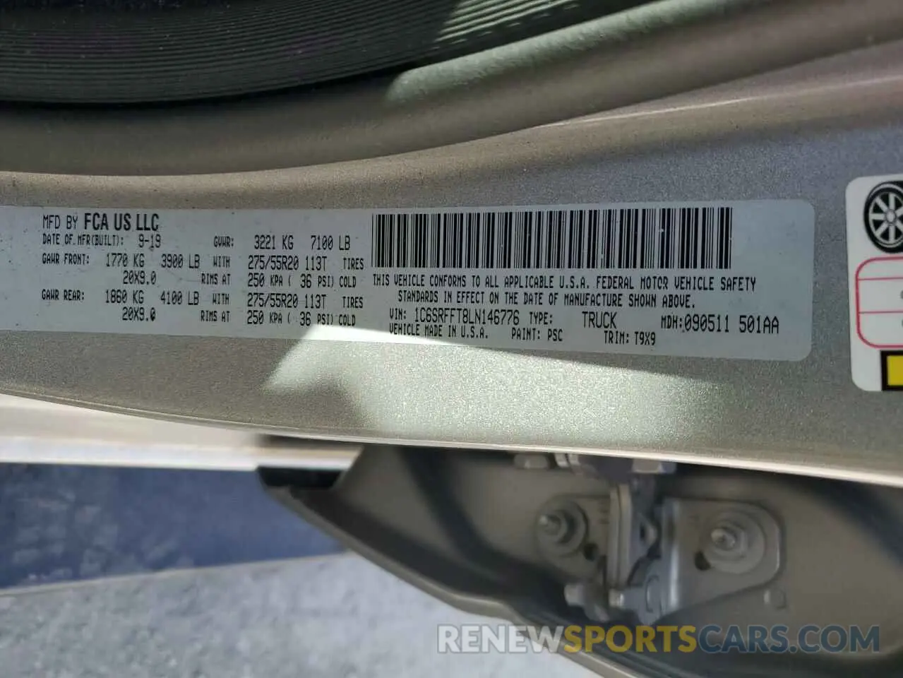 14 Фотография поврежденного автомобиля 1C6SRFFT8LN146776 RAM 1500 2020