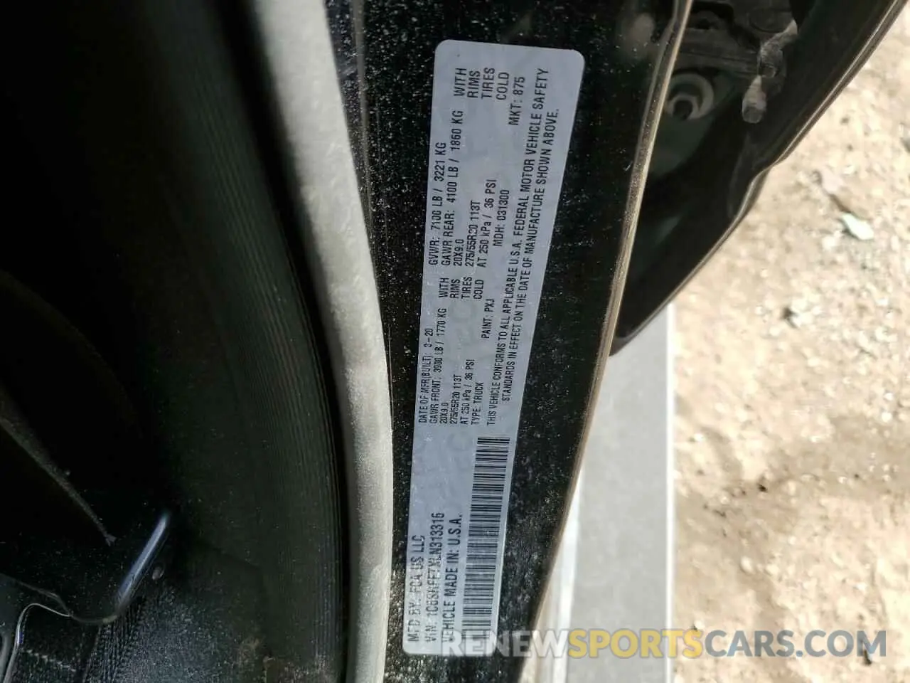 12 Фотография поврежденного автомобиля 1C6SRFFTXLN313316 RAM 1500 2020