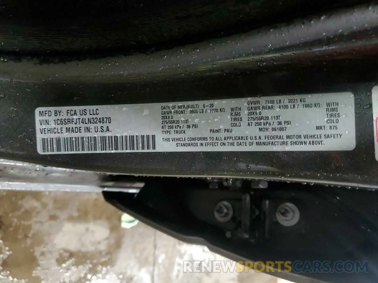 13 Фотография поврежденного автомобиля 1C6SRFJT4LN324870 RAM 1500 2020