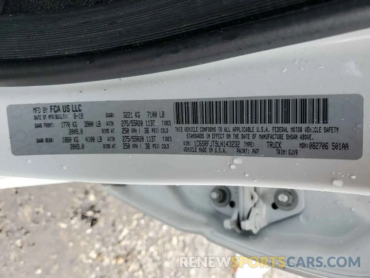 13 Photograph of a damaged car 1C6SRFJT9LN143232 RAM 1500 2020