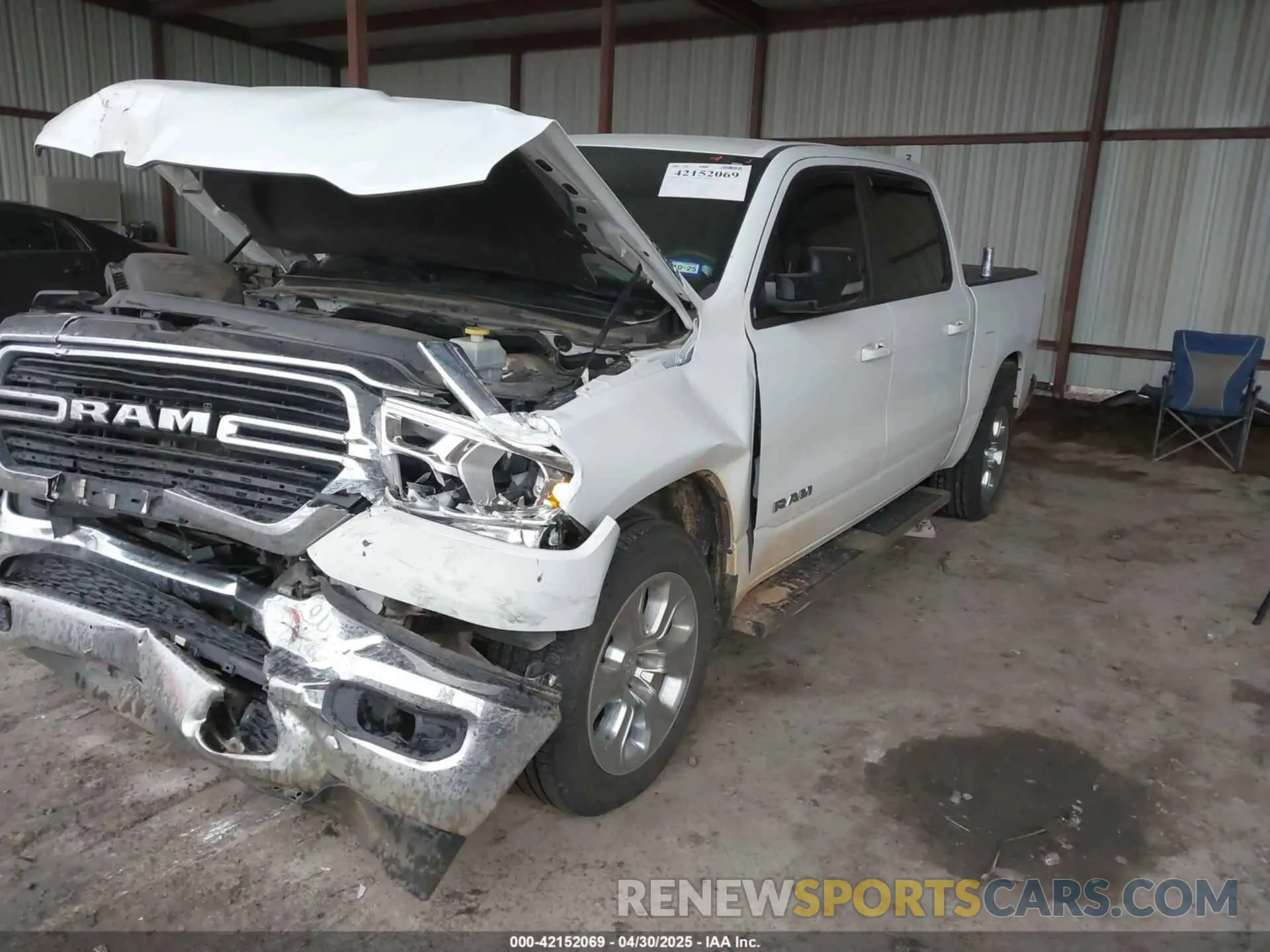 2 Photograph of a damaged car 1C6RREFT1MN646966 RAM 1500 2021