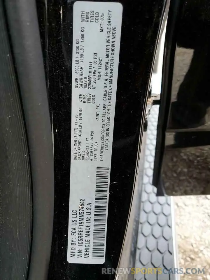 12 Photograph of a damaged car 1C6RREFT9MN574642 RAM 1500 2021