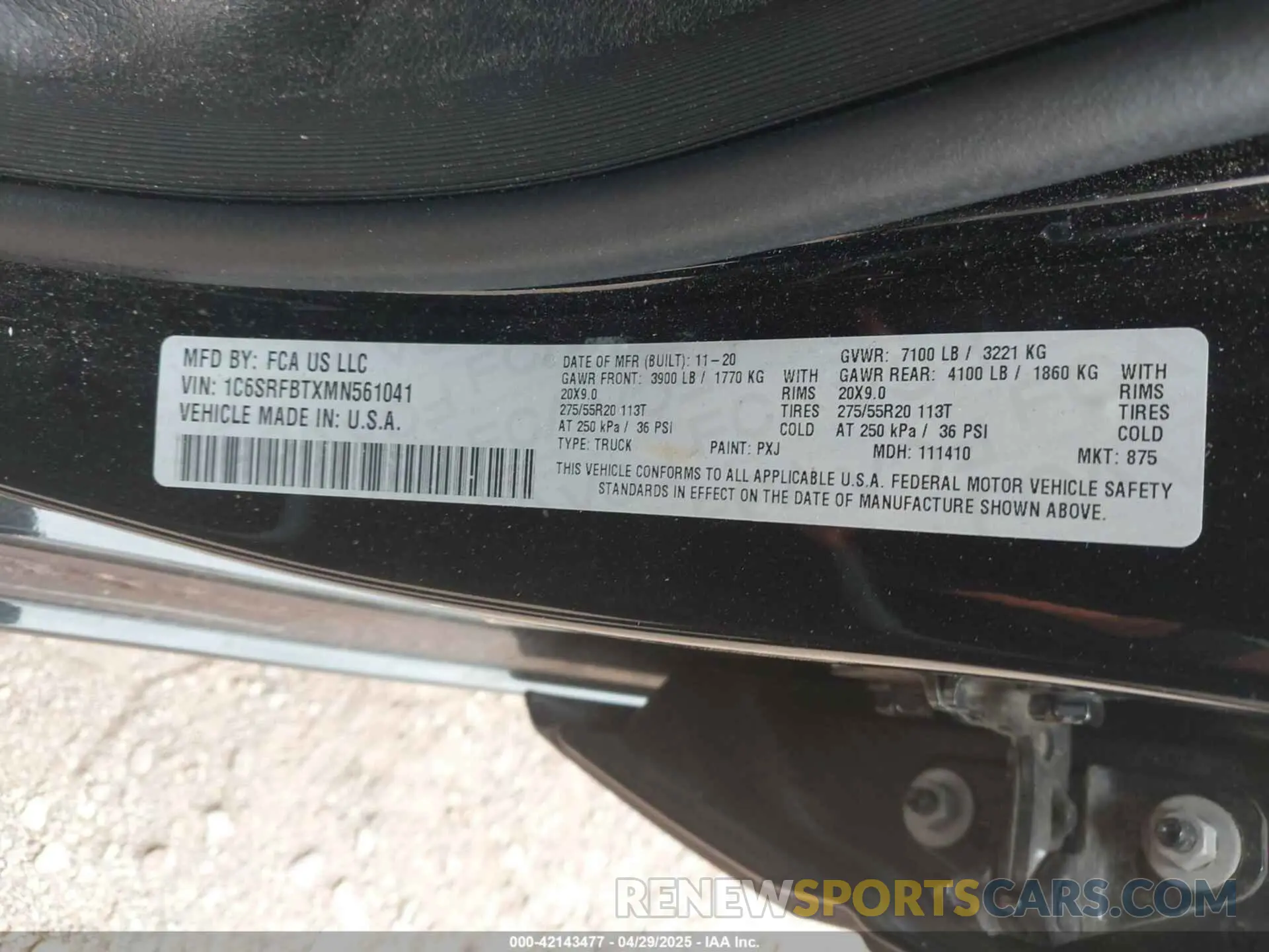 9 Photograph of a damaged car 1C6SRFBTXMN561041 RAM 1500 2021