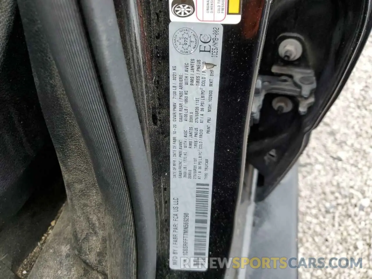 12 Photograph of a damaged car 1C6SRFFT7MN569298 RAM 1500 2021