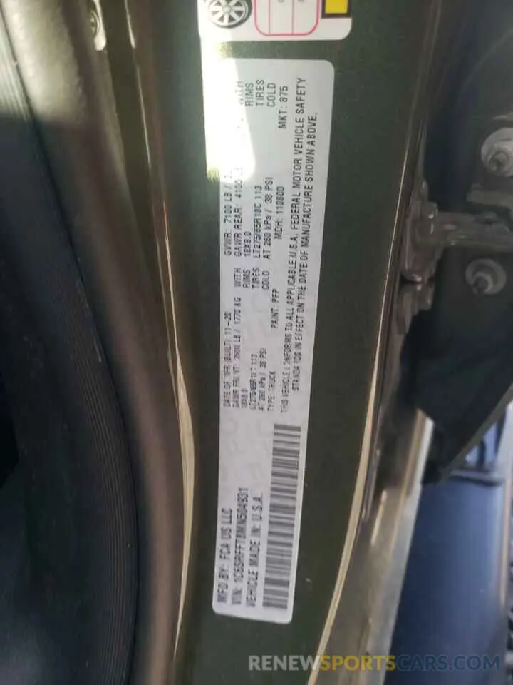 12 Photograph of a damaged car 1C6SRFFT8MN504931 RAM 1500 2021