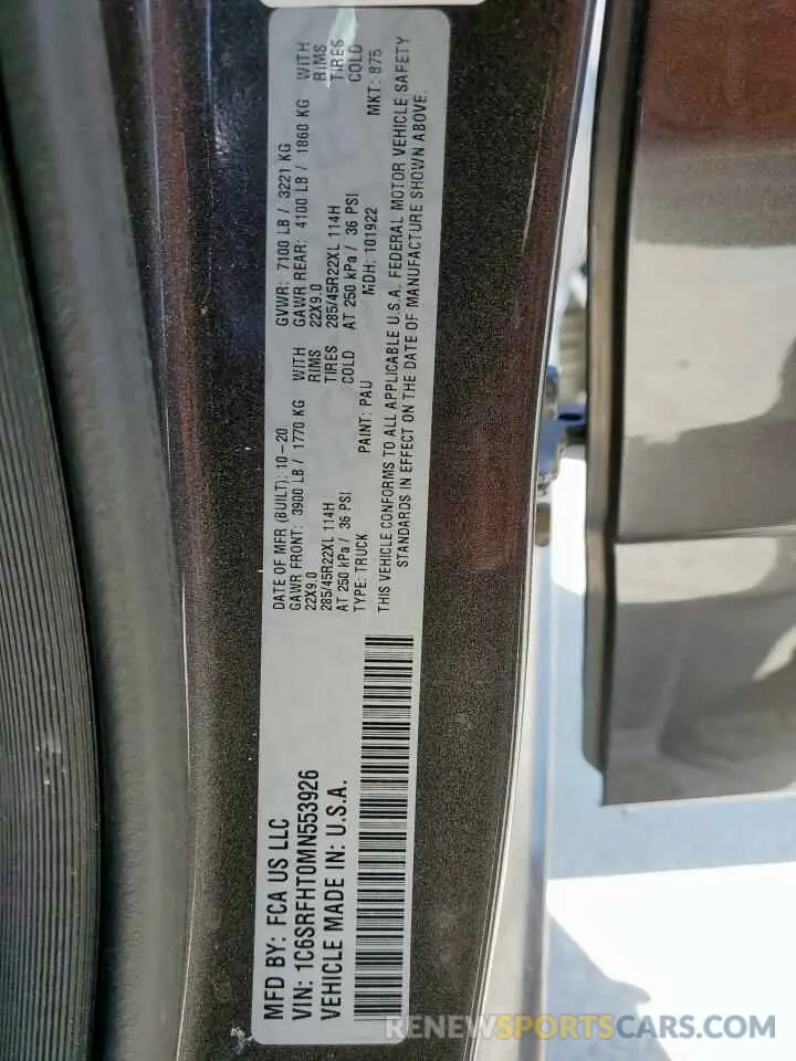 13 Photograph of a damaged car 1C6SRFHT0MN553926 RAM 1500 2021