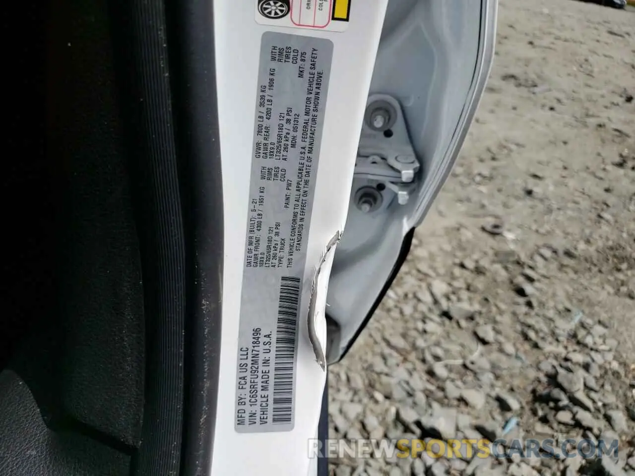 12 Фотография поврежденного автомобиля 1C6SRFU92MN718496 RAM 1500 2021