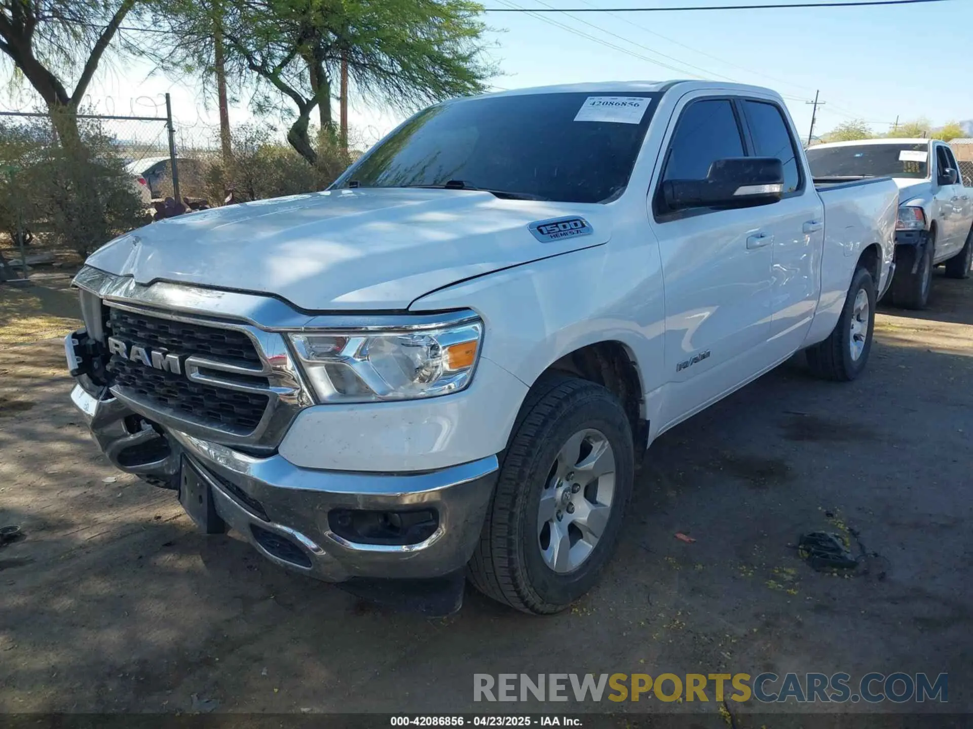 2 Photograph of a damaged car 1C6RREBT6NN274404 RAM 1500 2022
