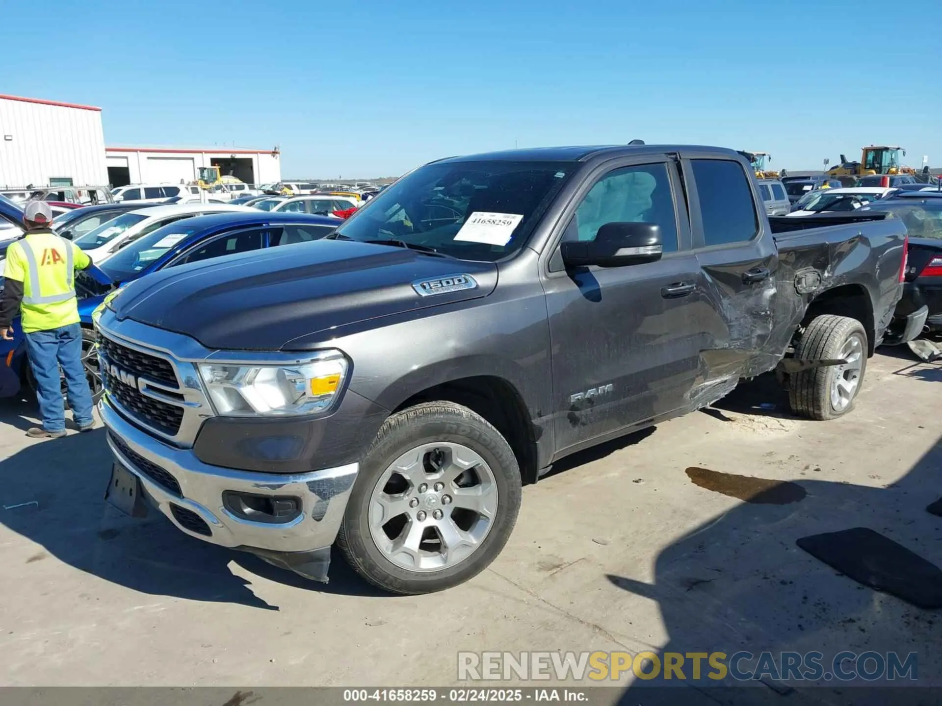 2 Photograph of a damaged car 1C6RREBTXNN382203 RAM 1500 2022