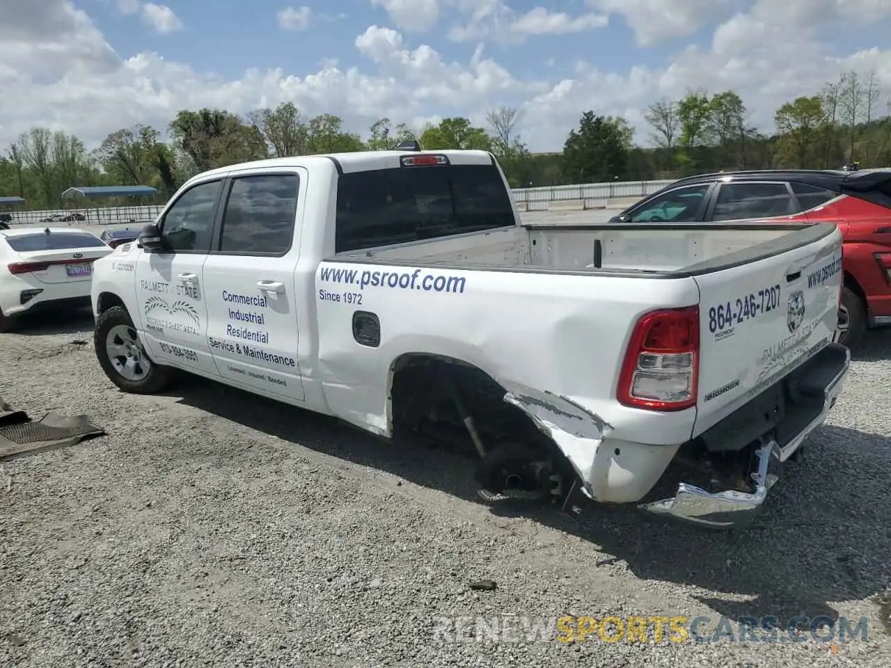 2 Photograph of a damaged car 1C6RREMT7NN292374 RAM 1500 2022