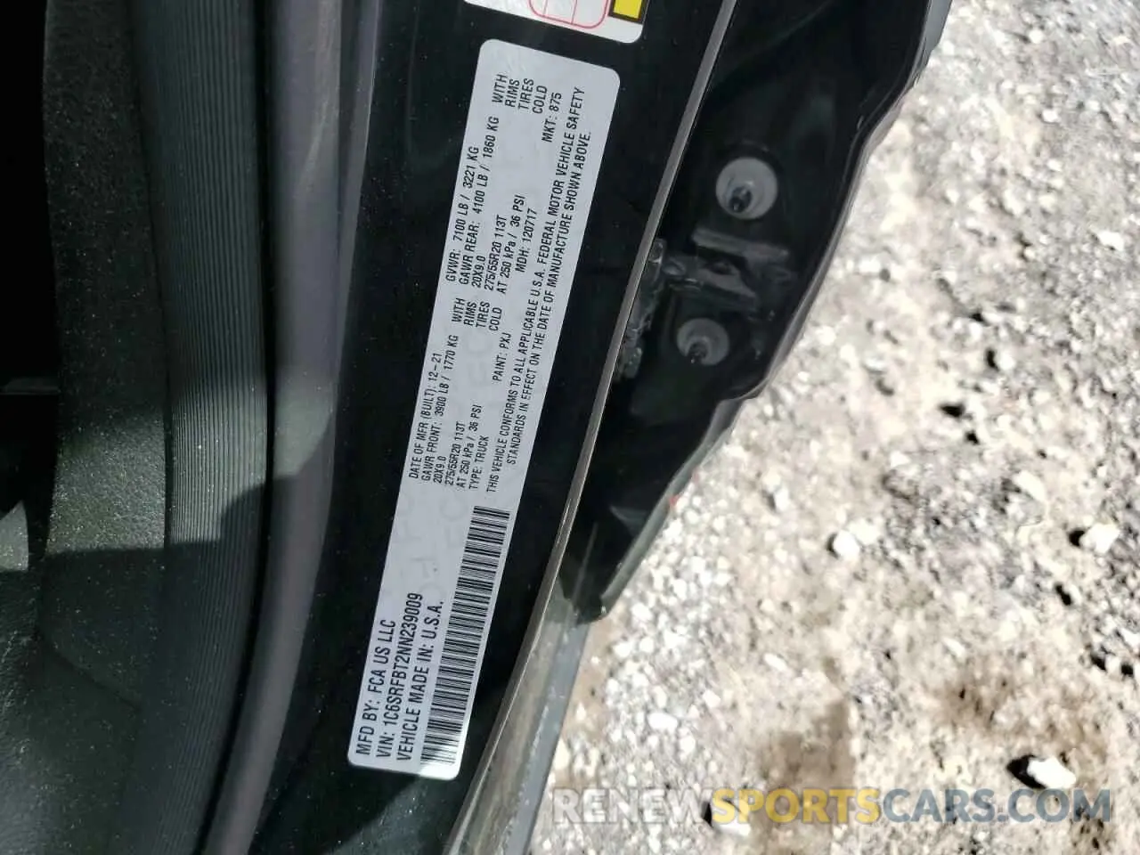12 Фотография поврежденного автомобиля 1C6SRFBT2NN239009 RAM 1500 2022