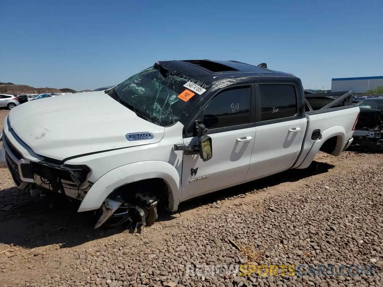 1 Photograph of a damaged car 1C6SRFFT9NN194208 RAM 1500 2022