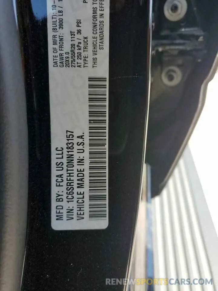 14 Photograph of a damaged car 1C6SRFHT0NN183157 RAM 1500 2022