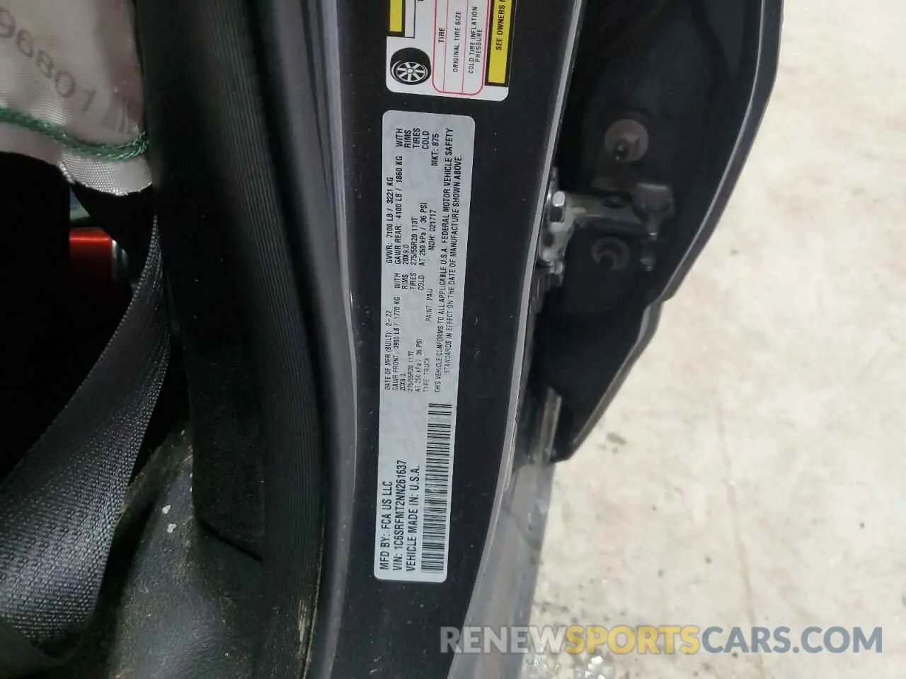 12 Фотография поврежденного автомобиля 1C6SRFMT2NN261637 RAM 1500 2022