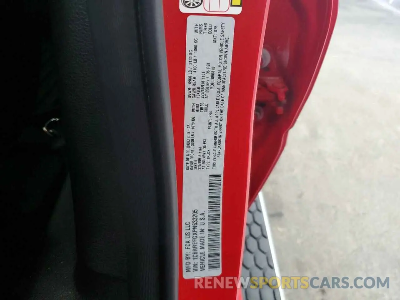 13 Фотография поврежденного автомобиля 1C6RREFGXPN633205 RAM 1500 2023